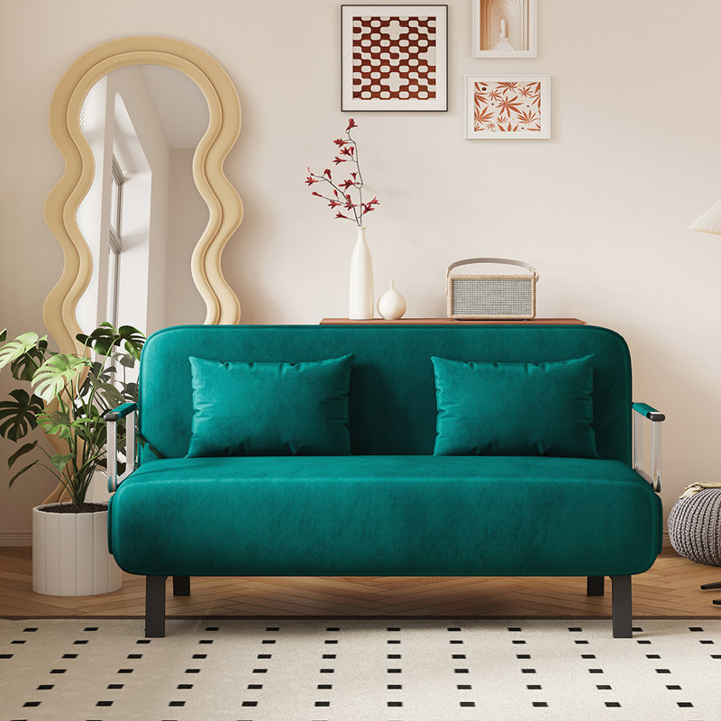 Trule Tri Fold Sofa Bed with Pillow and Sturdy Steel Frame for Home Sofas